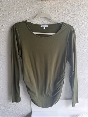 Ginkana Olive Long-Sleeve Scoop Neck Top  / pregnancy top